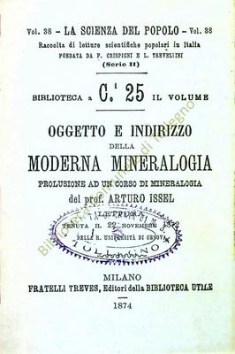 Oggetto e indirizzo della moderna mineralogia
